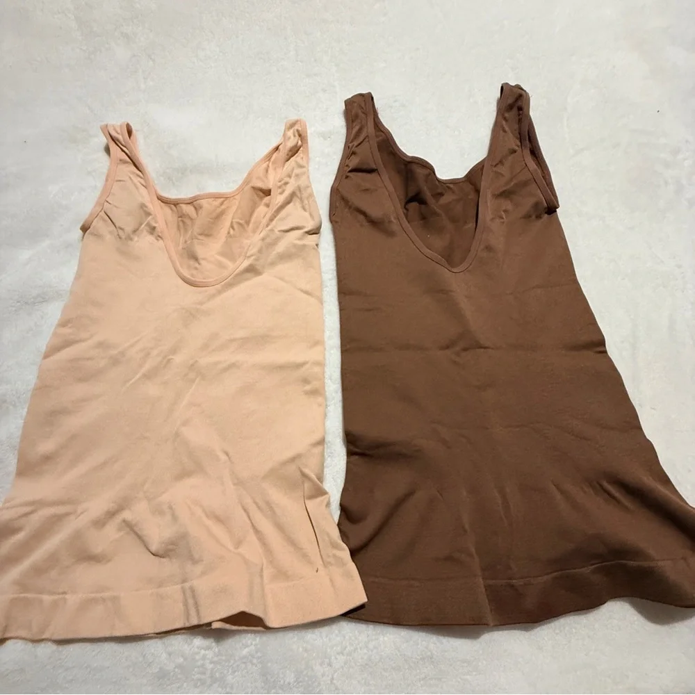Thalia Sodi Firm Control 2-Way Waist Control Tank Tops - Set of 2 - Size M